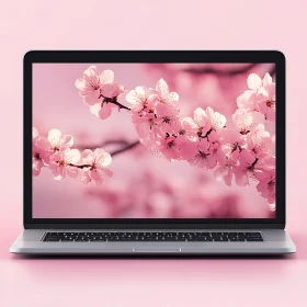 Floral Beauty on Modern Laptop Display