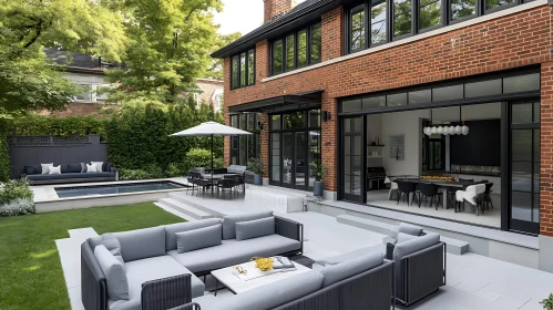 Sleek Outdoor Living Space with Modern Amenities