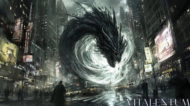 AI ART Urban Dragon Fantasy