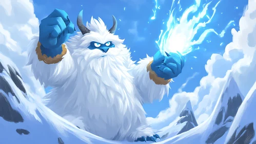 Winter Yeti with Magical Flame