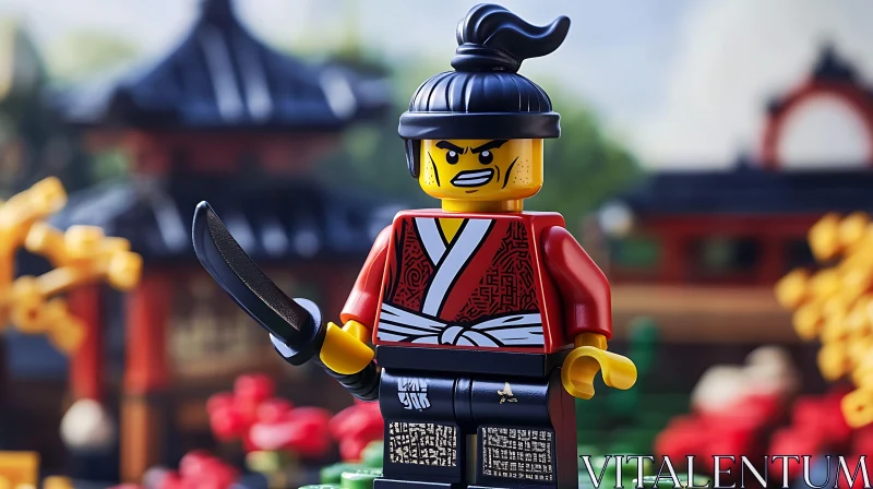 AI ART Samurai Lego Minifigure with Katana