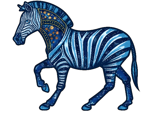 POD Design Celestial Starry Zebra Design