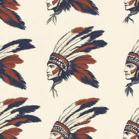 Feathered Headdress Pattern Artwork