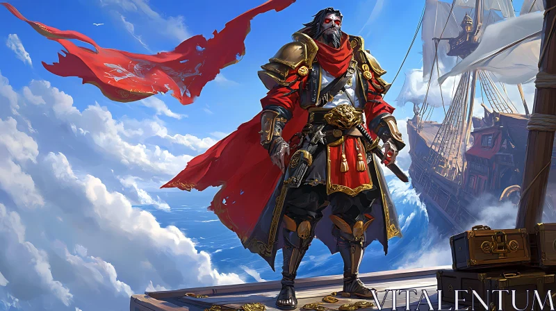 AI ART Pirate Captain on the Ship Deck