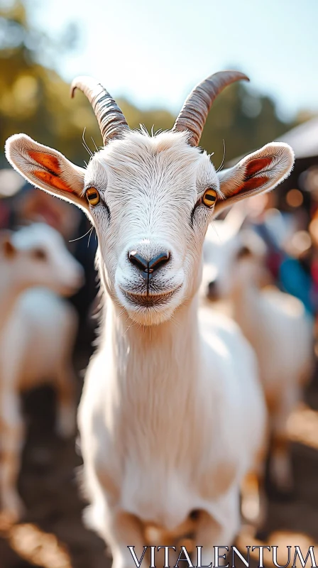 AI ART Goat Close-Up Portrait