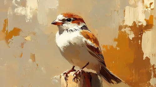 Sparrow Art with Abstract Touches