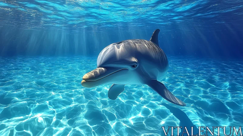 Graceful Dolphin Underwater AI Image