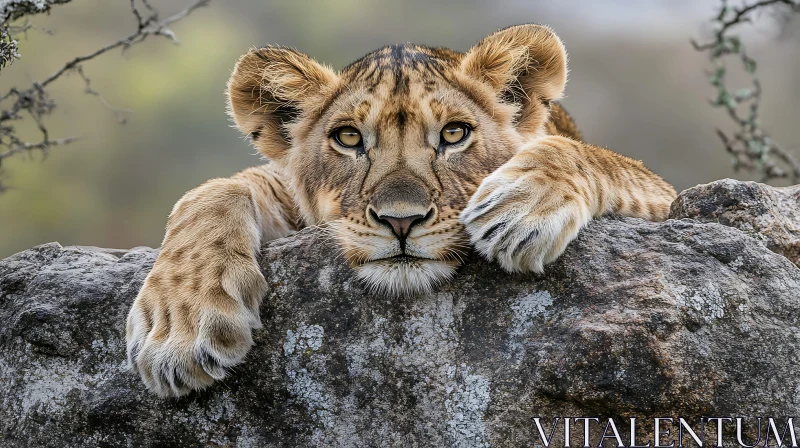 AI ART Resting Lion Cub