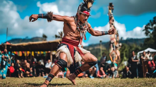 Man Dancing in Traditional Clothes