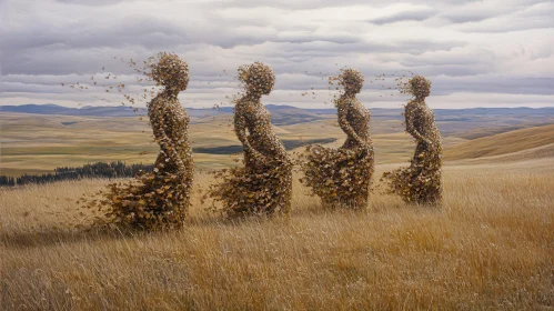 Leaf People in the Field