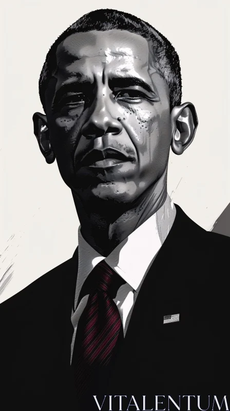 AI ART Black-and-White Art of Barack Obama