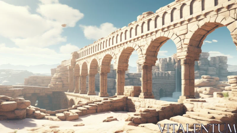 Ancient City in Artistic Rendering: Journey through Time AI Image