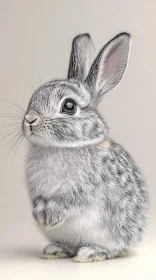 Charming Grey and White Bunny