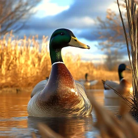 Serene Duck on Water
