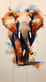 Majestic Elephant in Watercolor