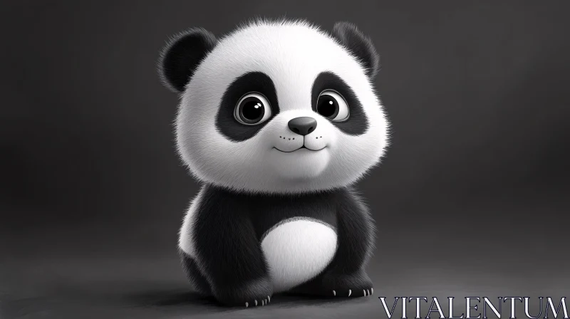 AI ART Cuddly Cartoon Panda Illustration