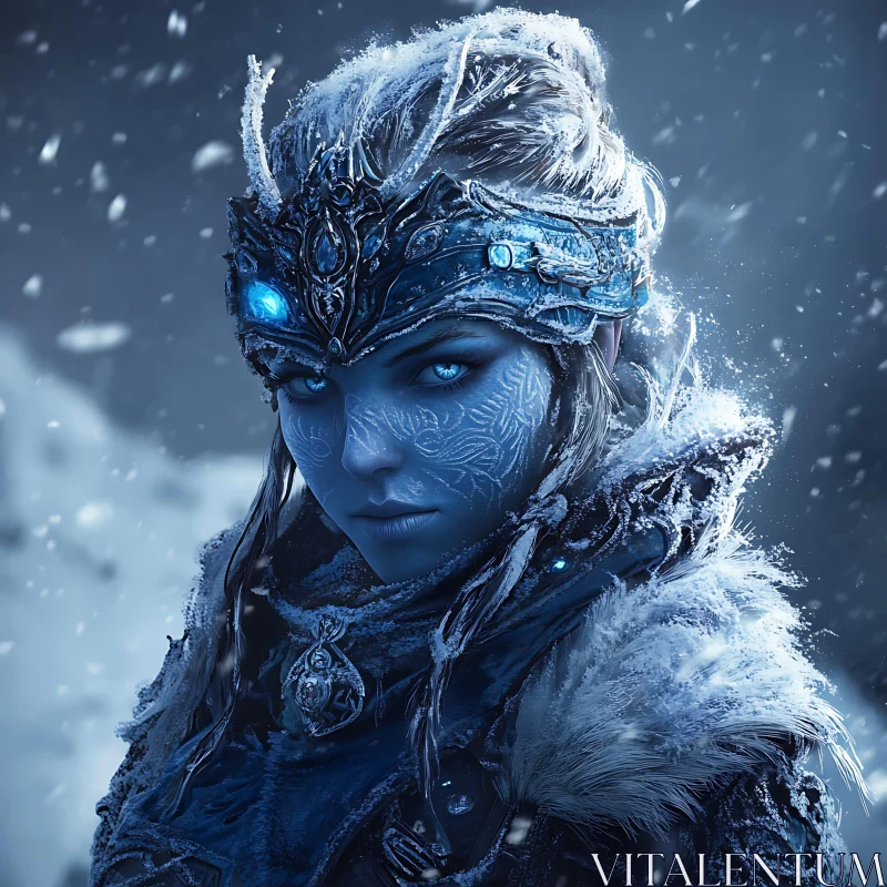 AI ART Frozen Majesty: A Portrait of Winter's Queen