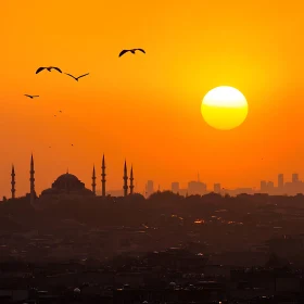 Cityscape Sunset Silhouette