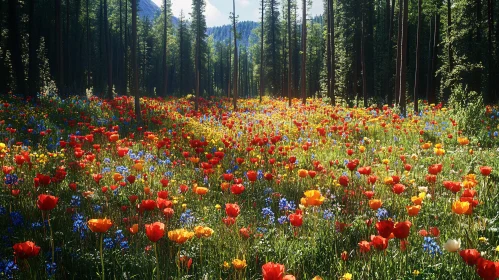 Colorful Wildflower Meadow in Spring