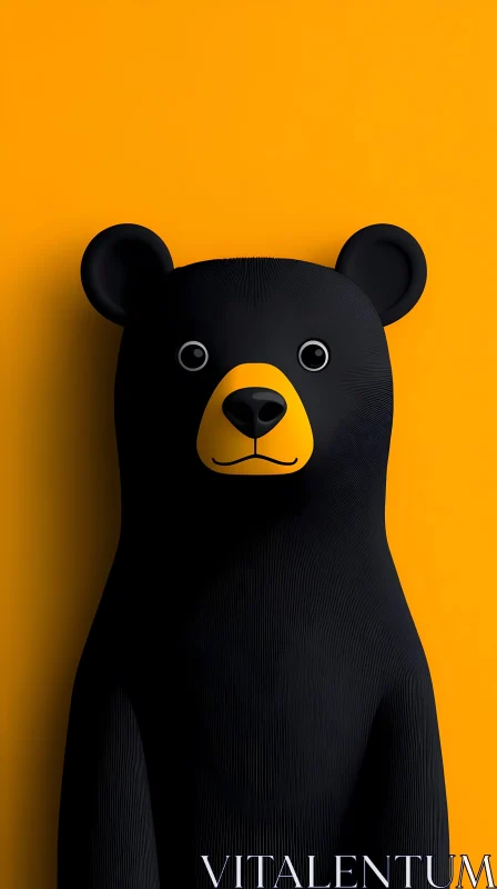 Graphic Design of a Bear with Yellow and Black AI Image