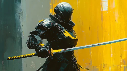 Futuristic Warrior with Blade