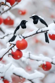 Winter Birds and Berries Scene