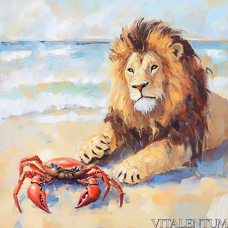 AI ART Seaside Lion