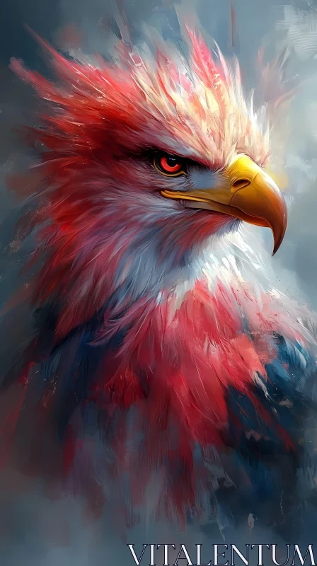 AI ART Eagle with Fiery Feathers