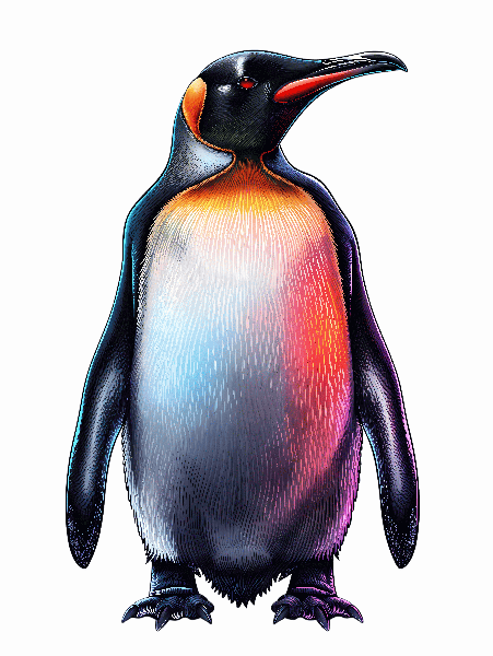 POD Design Vivid Penguin Art for Apparel