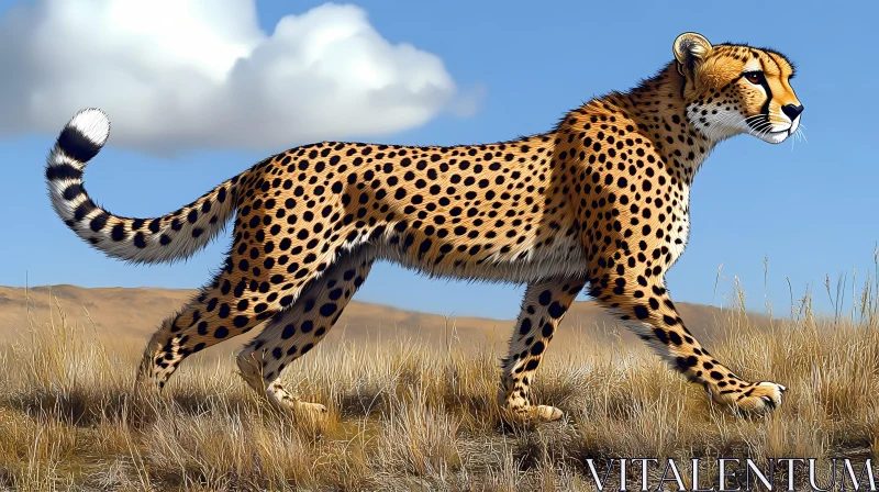 Wild Cheetah in Natural Habitat AI Image