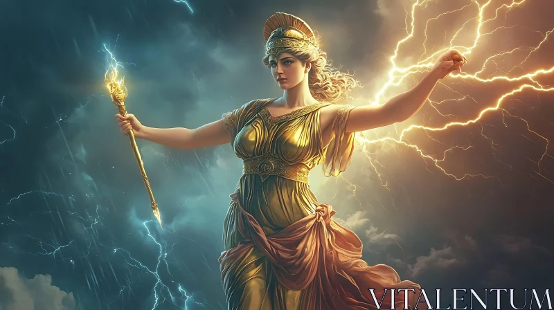 Empress of Thunder: Ancient World Artwork AI Image