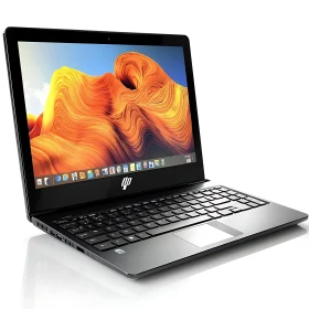 Black and Silver Laptop with Stunning Wallpaper