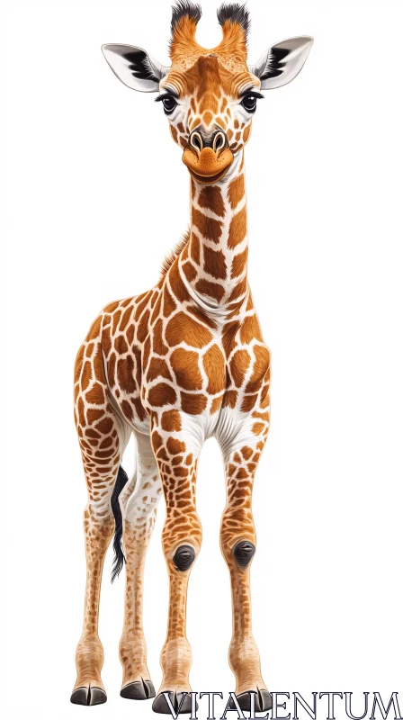 Graceful Young Giraffe Image AI Image