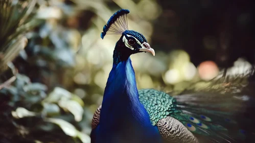 Elegant Peacock Displaying Feathers