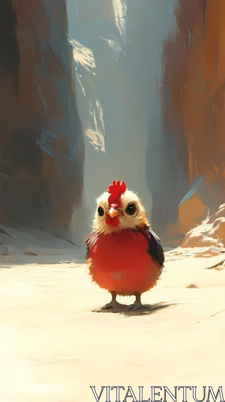 AI ART Colorful Chicken and Canyon Landscape