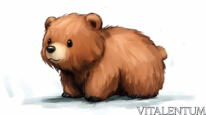 AI ART Cute Bear Cub Art