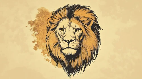 Lion Head Illustration