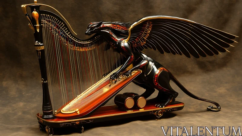 AI ART Winged Beast Harp