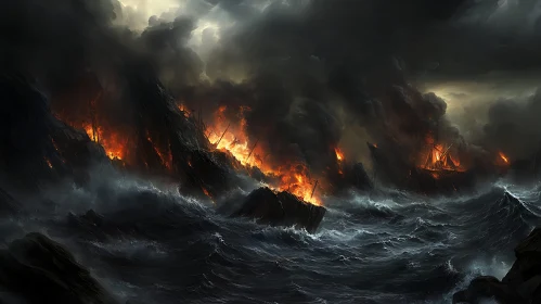 Raging Sea on Fire