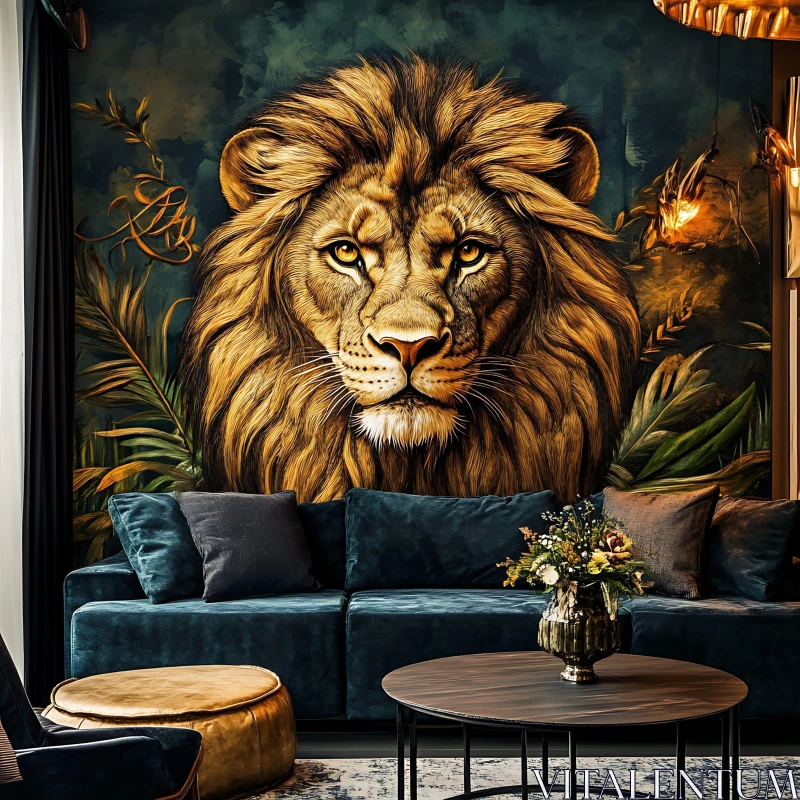 AI ART Majestic Lion Wall Art