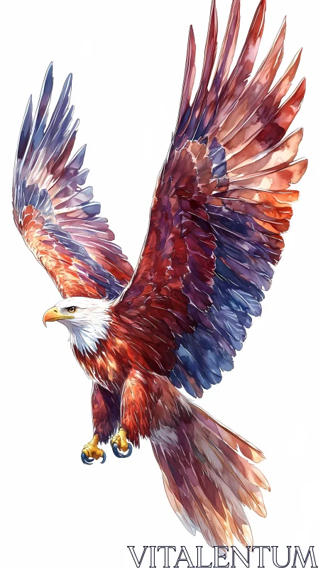 Eagle with Vivid Plumage AI Image