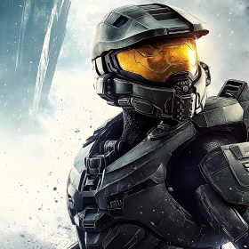 Armored Warrior in a Futuristic Setting