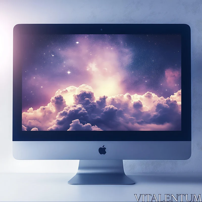 Fantasy Sky on Desktop Screen AI Image