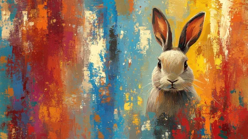 Colorful Abstract Rabbit Painting