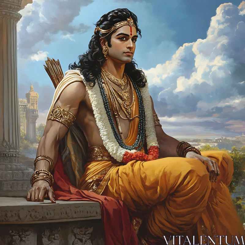 Rama: A God in Golden Light AI Image