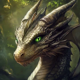 Fantasy Dragon with Emerald Eyes