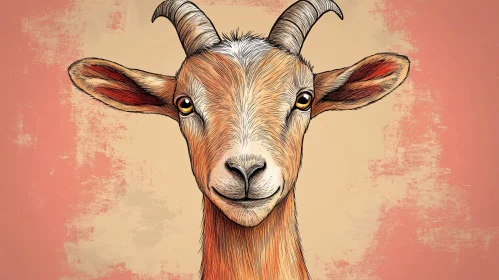 Detailed Goat Art - Animal Portrait