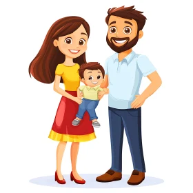 Cartoon Family Happiness