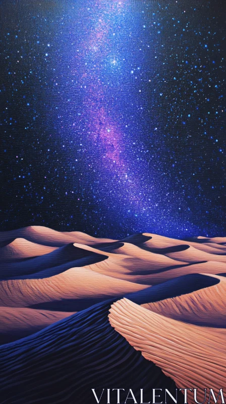 AI ART Starlit Desert with the Milky Way