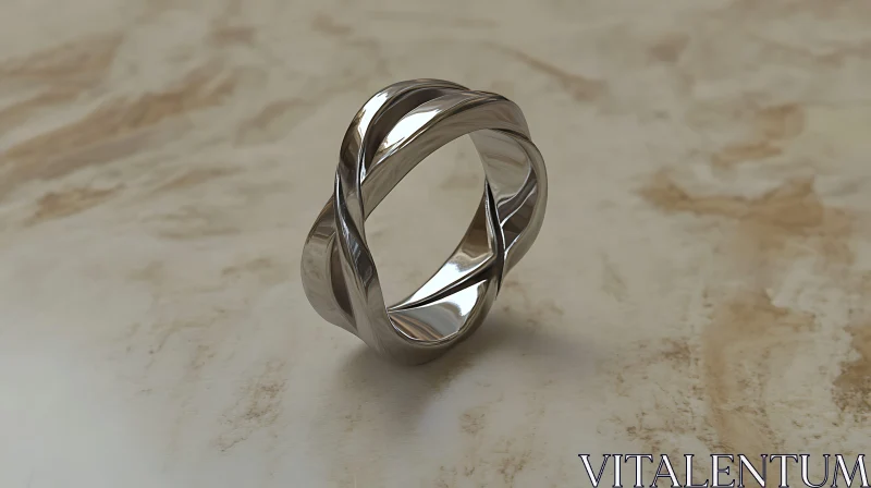 AI ART Modern Silver Ring with Twisted Bands